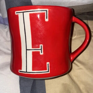 Anthropologie hand painted  M monogram mug